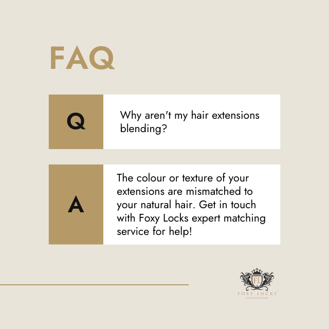 Hair extension blending FAQ infographic