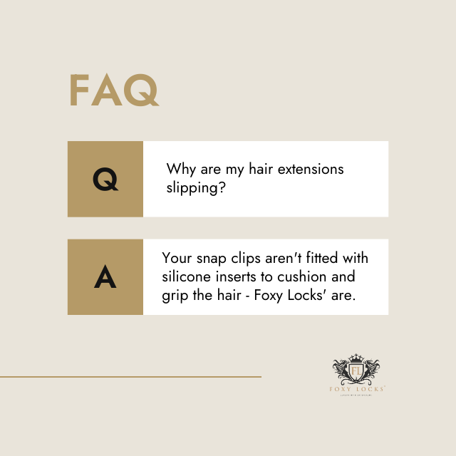 Hair extensions slipping FAQ infographic