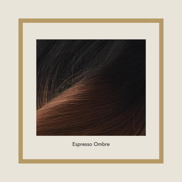 Foxy Locks hair extension colour Espresso Ombre, a mix of black and brown shades