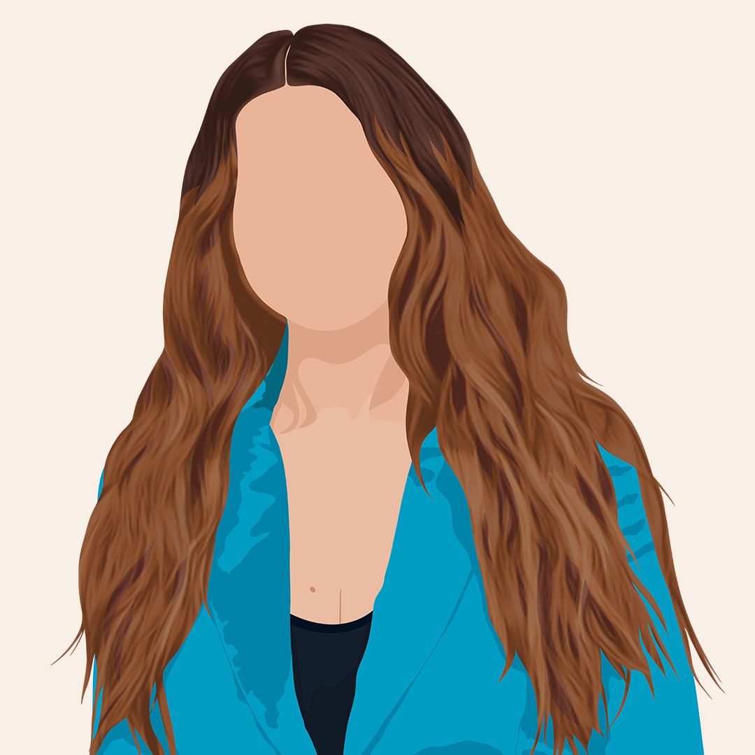 Sketch of Selena Gomez with hair extensions